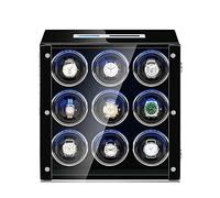 LXYST Box with Ultra-Quiet Motor Adjustable Modes LED Illumination and Touch Display Wood Shell Piano Finish Flexible Pillow Self Winding (2+0) Watch Winder