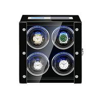 LXYST Box with Ultra-Quiet Motor Adjustable Modes LED Illumination and Touch Display Wood Shell Piano Finish Flexible Pillow Self Winding (2+0) Watch Winder