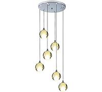 LXYST Ceiling Light Crystal Raindrop Chandelier,G4 Stairs Long Chandeliers Spiral Staircase Chandelier Fixture for Hotel Living Room Home Bar-Silver 6