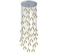 LXYST Ceiling Light Crystal Raindrop Chandelier,G4 Stairs Long Chandeliers Spiral Staircase Chandelier Fixture for Hotel Living Room Home Bar-Silver 36