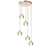 LXYST Ceiling Light Crystal Raindrop Chandelier,G4 Stairs Long Chandeliers Spiral Staircase Chandelier Fixture for Hotel Living Room Home Bar-Gold 5