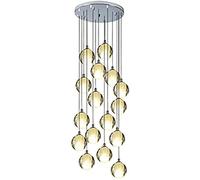 LXYST Ceiling Light Crystal Raindrop Chandelier,G4 Stairs Long Chandeliers Spiral Staircase Chandelier Fixture for Hotel Living Room Home Bar-Silver 16