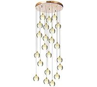 LXYST Ceiling Light Crystal Raindrop Chandelier,G4 Stairs Long Chandeliers Spiral Staircase Chandelier Fixture for Hotel Living Room Home Bar-Gold 22