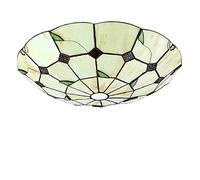 LXYST Ceiling Light Flush Mount, Dimmable Stained Glass Lamp, European Pastoral Style Bedroom Lighting for Living Room Bathroom Hallway,C,16 Inch,F-20 Inch