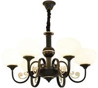 LXYST Ceiling Light Mid-Century Goldpendant Lighting Industrial Chandelier for Dining Kitchen Living Room Farmhouse-Black Gold 6 Head Home Decor Lamp