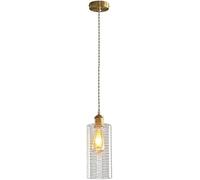LXYST Ceiling Light Nostalgic Hanging Lights Wrought Iron Glass Height Adjustable Pendant Lighting, Chandelier