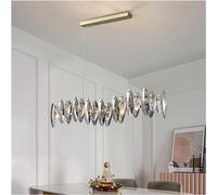 LXYST Ceiling Light Wave Decorative Chandelier Dining Room Luxury Crystal Kitchen Hanging Lighting Illuminated Home Decor Lamp, L90cm 3000K
