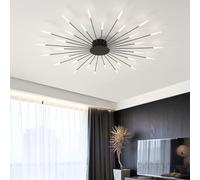 LXYST Ceiling Light with Remote Control, Black Chandelier for Bedroom, Living Room, Kitchen and Dining Room (28 Lights)