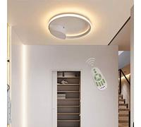 LXYST Ceiling Lights Flush Mount Bedroom Living Dining Room Hallway Fixture Dimmable with Remote Control, Round Ring Acrylic Shade Decor Home Lighting,White-30W D35*H8cm