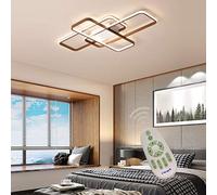 LXYST Ceiling Lights Flush Mount Living Dining Room Bedroom Hanging Fixture Dimmable with Remote Control, Chic Square 3-Ring for Lounge Hallway Bathroom Offic,A-L70*W50cm