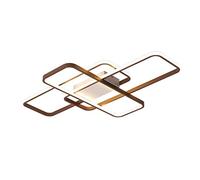 LXYST Ceiling Lights Flush Mount Living Dining Room Bedroom Hanging Fixture Dimmable with Remote Control, Chic Square 3-Ring for Lounge Hallway Bathroom Offic,A-L90*W60cm