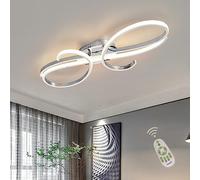 LXYST Ceiling Lights Flush Mount Living Dining Room Lamp Dimmable with Remote Control Hanging Fixture Deco Chandelier for Lounge Kitchen Hallway Lighting/Chrome/L100Cm