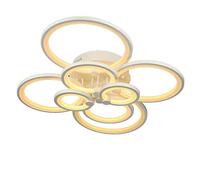 LXYST Ceiling Lights Flush Mount Living Dining Room Lamp Dimmable with Remote Control Round Ring Fixture Acrylic Shade for Kitchen Office Hallway Bathroom,White-L106*W78cm