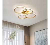 LXYST Ceiling Lights Living Lamp Dimmable with Remote Control Led Hanging Fixture Round Acrylic-Shade Chandelier for Kitchen Hallway Dining Room Bedroom L/Den/L69*W59Cm