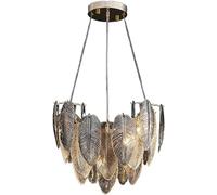 LXYST Ceiling Living Room Luxury Round Crystal Fixtures Indoor Chandelier Lighting Illuminated Home Decor Lamp, 40cm Dimmable Cool Light