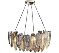 LXYST Ceiling Living Room Luxury Round Crystal Fixtures Indoor Chandelier Lighting Illuminated Home Decor Lamp, 60cm Dimmable Warm Light