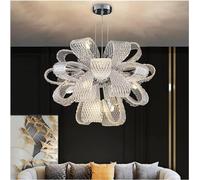 LXYST Ceiling Living Room Round Bedroom Glass Chandelier Luxury Chrome/Silver Light Fixture Lighting Illuminate Home Decor Lamp, Dia60cm Warm light3000k