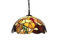 LXYST Ceiling Stained Glass 12" Coloured Grapes Lights Corridor Lamp Fitting for Bedroom Restaurant Café