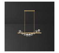 LXYST Chandelier Compatible with Kitchen Rectangle Crystal Light Bar Hanging Lamp Living Room Indoor Ceiling Pendant Lighting
