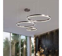 LXYST Chandelier, Dimmable Remote Control Metal Acrylic Led Light, Brusheds Ceiling Lamp, Living Room, Bedroom, Foyer, Dining Room/Brown/3 E : 20+40+60Cm