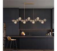 LXYST Chandelier Gold Luxury Copper Chandeliers Crystal Lampshade Lighting for Dining Room Mall Cloth Hanging Decorate LED Home Decor Lamp, A9heads80cm 3colorlight