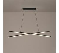 LXYST Chandelier Lighting Led Dining Room Dimmable Black Linear Light Fixture White Contemporary Long Strip Ceiling Hanging Lamp for Kitchen Island Bar Restaurant/K/100Cm
