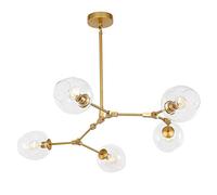 LXYST Chandelier Molecules Sputnik Chandelier,Clear Glass Shades Hanging Lamp Lighting Fixture Chandeliers E27 Vintage Industrial Adjustable Ceiling Light-Gradient Smoke Gray Lampshade 3 Lights/Clear