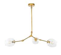 LXYST Chandelier Molecules Sputnik Chandelier,Clear Glass Shades Hanging Lamp Lighting Fixture Chandeliers E27 Vintage Industrial Adjustable Ceiling Light-Gradient Smoke Gray Lampshade 3 Lights/Clear