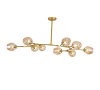 LXYST Chandelier Molecules Sputnik Chandelier,Clear Glass Shades Hanging Lamp Lighting Fixture Chandeliers E27 Vintage Industrial Adjustable Ceiling Light-Gradient Smoke Gray Lampshade 3 Lights/Amber