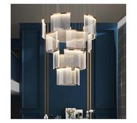 LXYST Chandeliers, Attic Large Chandelier Hotel Lobby Nordic Staircase Villa Hollow Light Luxury Living Room Lamp(3 Colors,17 Heads Dia80cm)