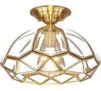 LXYST Chandeliers,Brass Ceililight Glass Porch Ceilingp Manual Bedroom Aisle Antique, Ceiling Chandelier