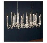 LXYST Chandeliers, Candle Luxury Crystal Chandelier Pendant Light for Living Room Bedroom Lights Indoor Decor Fixtures(Silver L150cm)