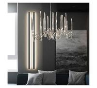LXYST Chandeliers, Candle Luxury Crystal Chandelier Pendant Light for Living Room Bedroom Lights Indoor Decor Fixtures(Silver D60cm)
