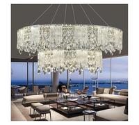 LXYST Chandeliers, Chrome Lights Chandelier For Living Dining Room Bedroom Crystal Pendant Light Hanging Lamp(D100 60cm)
