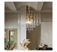LXYST Chandeliers, Decorative Living Room Chandelier French Style Lamp Creative Water Drop Restaurant Bedroom Light Luxury Crystal Lamp(B D55cm)