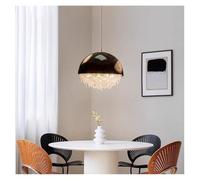 LXYST Chandeliers, Designer Luxury Crystal Chandelier Home Dining Pendant Lights Interior Decor Living Room Lamp Round Hanging(Black D30CM)