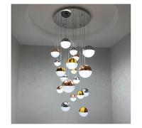 LXYST Chandeliers, Dome Lamp Nordic Single Family Villa Stair Long Chandelier Attic Can Be