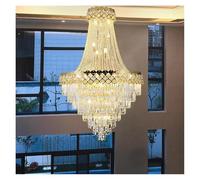 LXYST Chandeliers, Duplex Large Chandelier Villa Living Room Hollow Building Middle Floor Light Luxury Turn Stair Chandelier(D60cm)