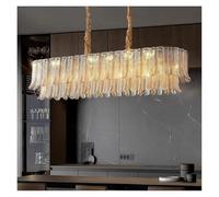 LXYST Chandeliers, Golden Glass All Brass Ceiling Chandelier，Dining Living Room, Bedroom, Villa Home Decoration(Warm White,L120cm)