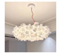 LXYST Chandeliers, Hanging Ceiling Lamp for Living Room Petal Pendant Chandelier Bedroom Restaurant Indoor Lights(D53CM,A-White)