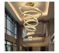 LXYST Chandeliers, Home Decoration Crystal Chandelier, Stair Lamp, Living Room Pendant Lights, Interior (7 Ring)
