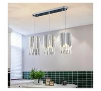 LXYST Chandeliers, K9 Crystal Chandelier Kitchen Dining Living Room Bedroom Bedside Aisle Home Decor Indoor (Warm White(3000K),3heads Dia 20 Silver)