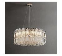 LXYST Chandeliers, Light Luxury Living Crystal Chandelier and Minimalist Circular Dining Room Bedroom Villa(D100cm)