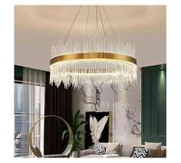 LXYST Chandeliers, Luxury Crystal Chandelier Bedroom Restaurant Living Room Lamps Gold Metal Lamp Fixtures(Dimmable Light,1 Ring dia80cm)