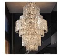 LXYST Chandeliers, Luxury Staircase Chandelier Home Decor Crystal Lights Spiral Corridor Hall Long Hanging Lamps(D100cm H170cm)