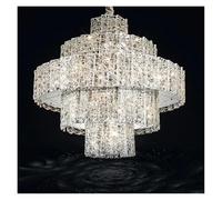 LXYST Chandeliers, Luxury Staircase Chandelier Home Decor Crystal Lights Spiral Corridor Hall Long Hanging Lamps(D100cm H70cm)