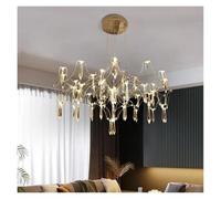 LXYST Chandeliers, Luxury Starry Crystal Chandelier for Villa Parlor Bedroom Living Room Firefly Ceiling Chandeliers(Gold,73cm)
