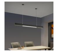 LXYST Chandeliers, Minimalist Dining Room Chandelier Nordic Kitchen Island Table Office Without Main Lamp One Word Long Chandelier(Black-L120cm)