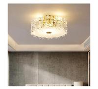 LXYST Chandeliers, Minimalist Luxury Crystal Glass Maple Leaf Ceiling Lamp Chandelier Living Room Decoration Bedroom Indoor (Warm Light,Gold 40 CM)