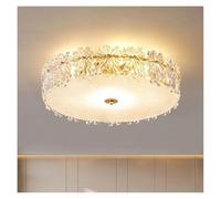 LXYST Chandeliers, Minimalist Luxury Crystal Glass Maple Leaf Ceiling Lamp Chandelier Living Room Decoration Bedroom Indoor (3 Colors Changeable,Gold 60 CM)